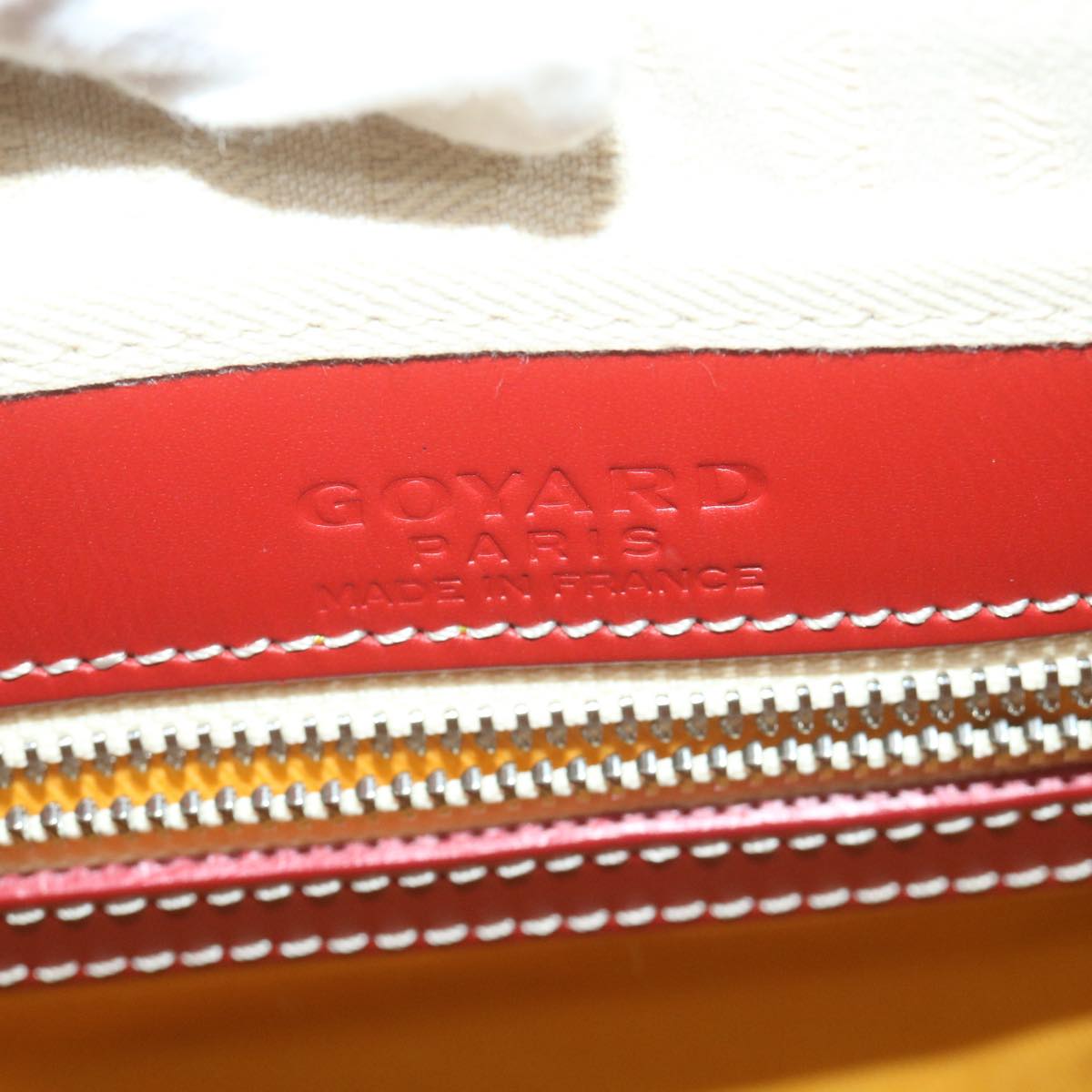 GOYARD Croix Jules Boston Bag PVC Leather Red Auth ki3811