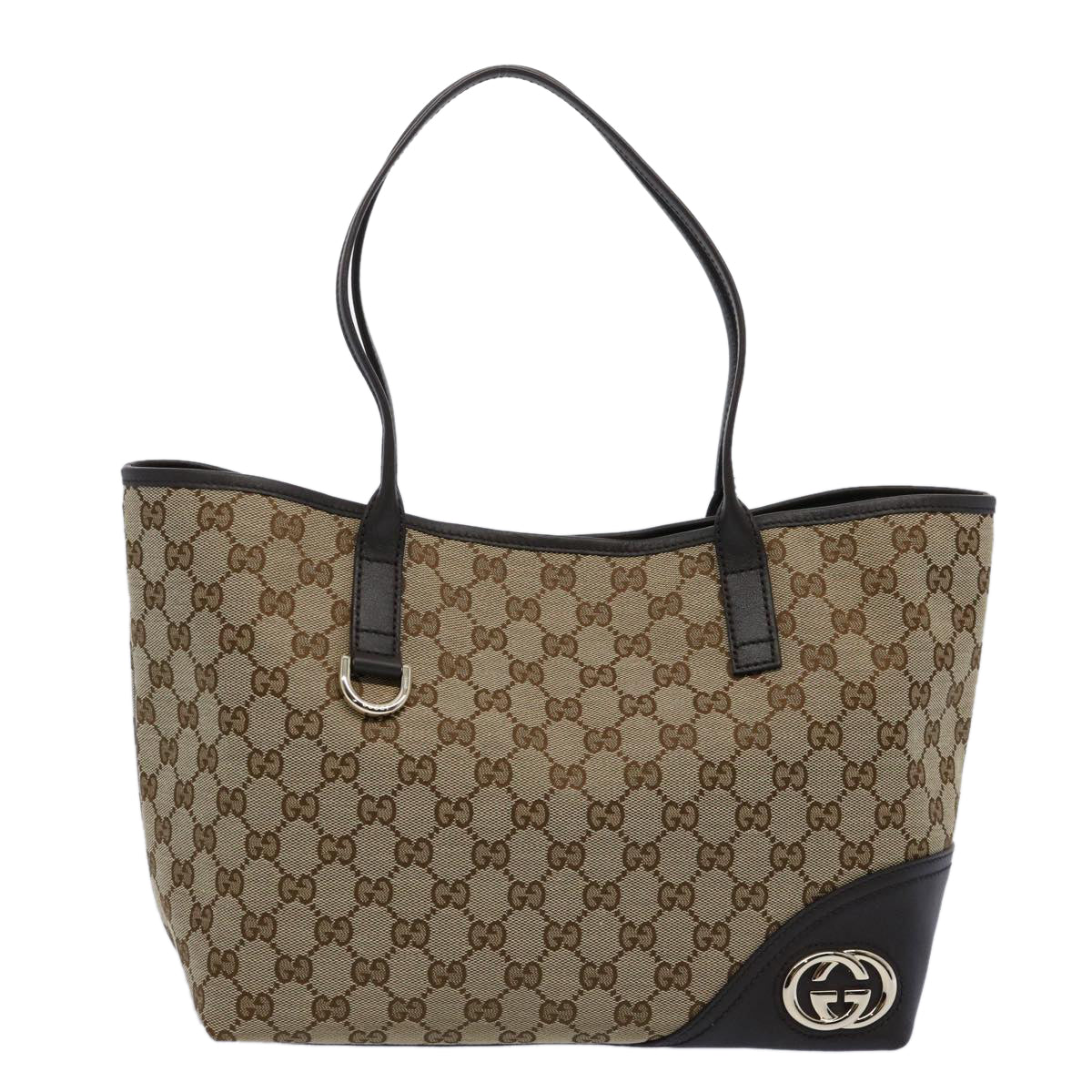 GUCCI GG Canvas Tote Bag Beige 169946 Auth ki3831