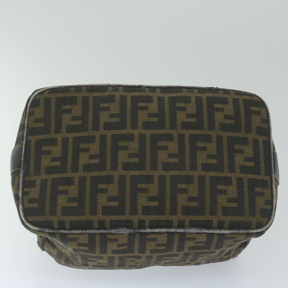 FENDI Zucca Canvas Vanity Cosmetic Pouch Black Brown Auth ki3845