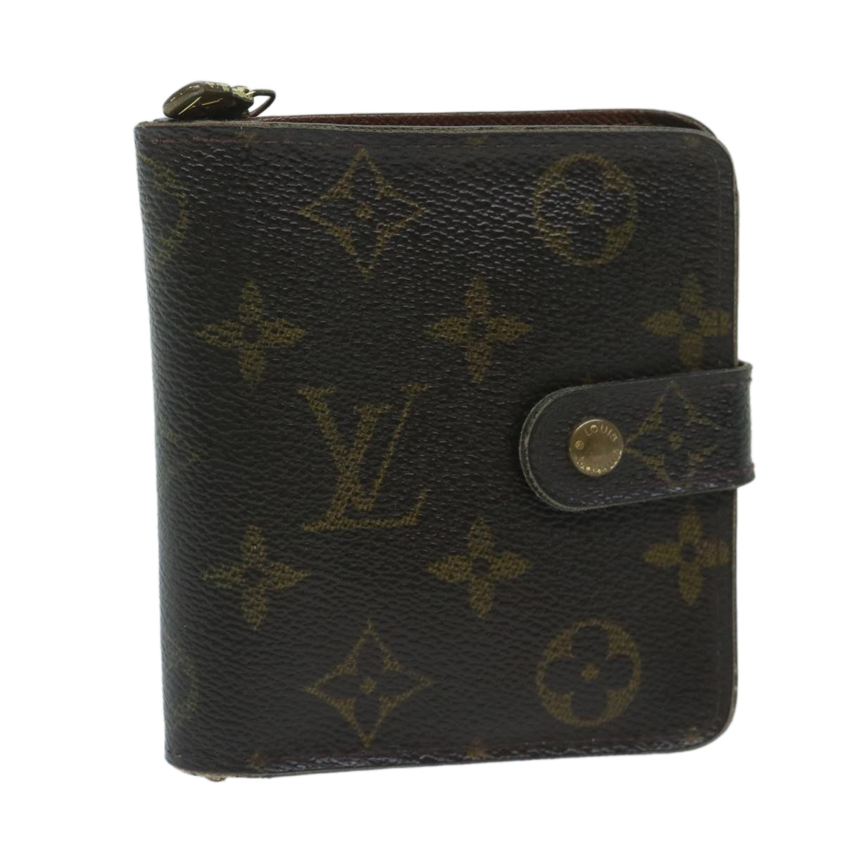 LOUIS VUITTON Monogram Compact Zip Wallet M61667 LV Auth ki3850