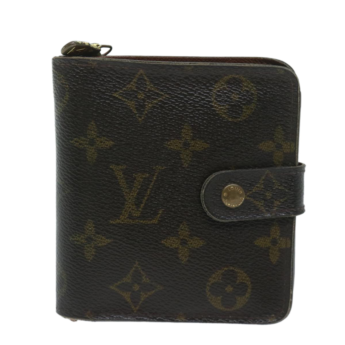 LOUIS VUITTON Monogram Compact Zip Wallet M61667 LV Auth ki3850