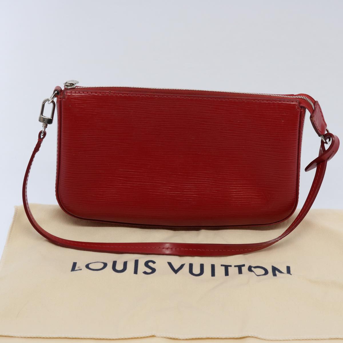 LOUIS VUITTON Epi Pochette Accessoires Pouch Red Car Mine M40776 LV Auth ki3862