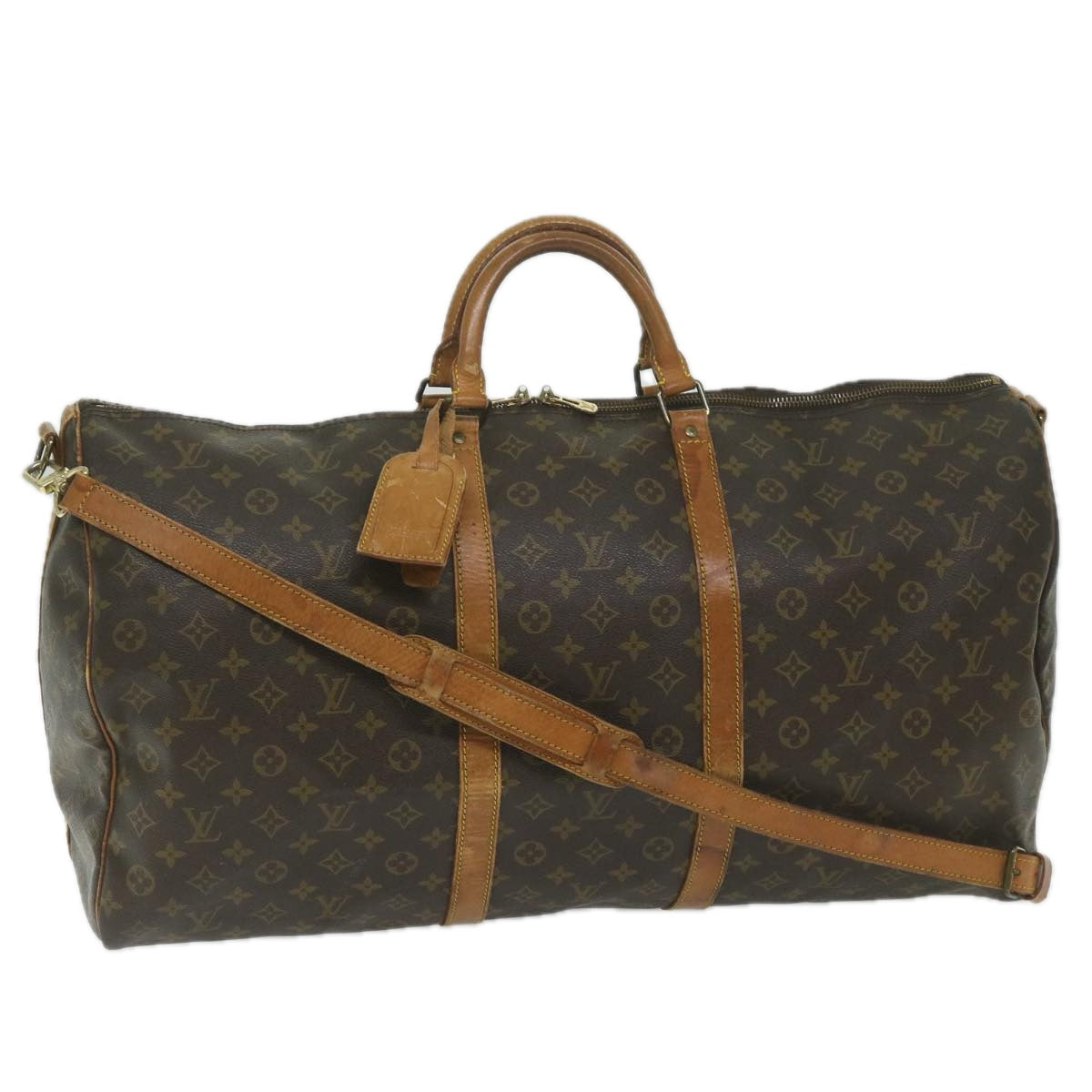 LOUIS VUITTON Monogram Keepall 60 Boston Bag M41422 LV Auth ki3870