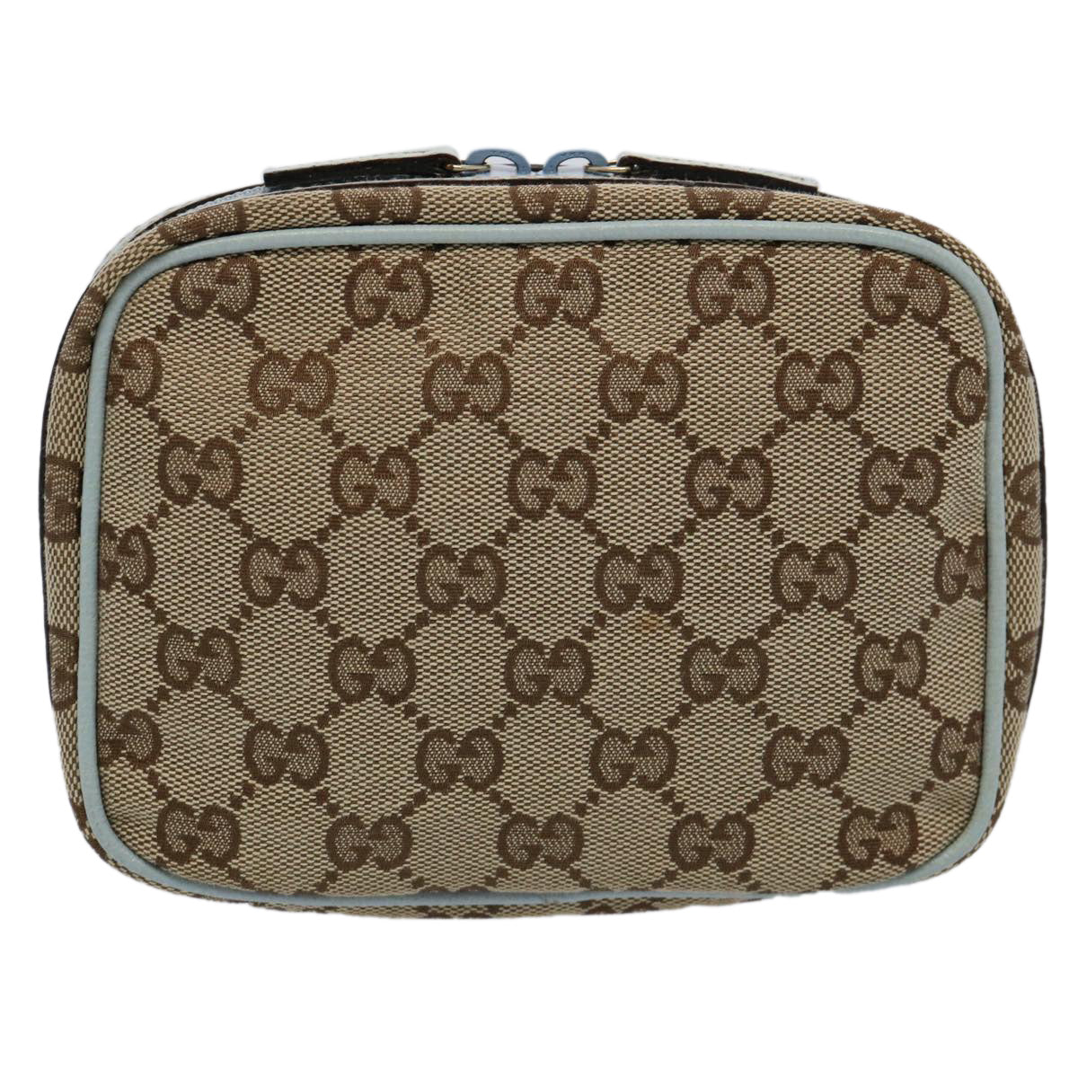 GUCCI GG Canvas Pouch Light Blue 153129 Auth ki3876