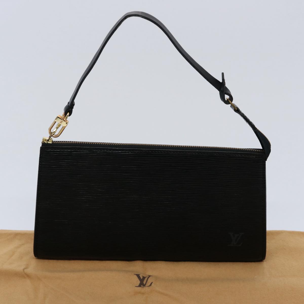 LOUIS VUITTON Epi Pochette Accessoires Accessory Pouch Black M52982 Auth ki3881