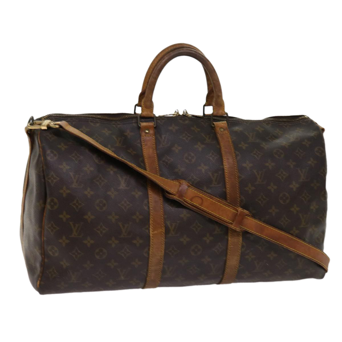 LOUIS VUITTON Monogram Keepall Bandouliere 50 Boston Bag M41416 LV Auth ki3894