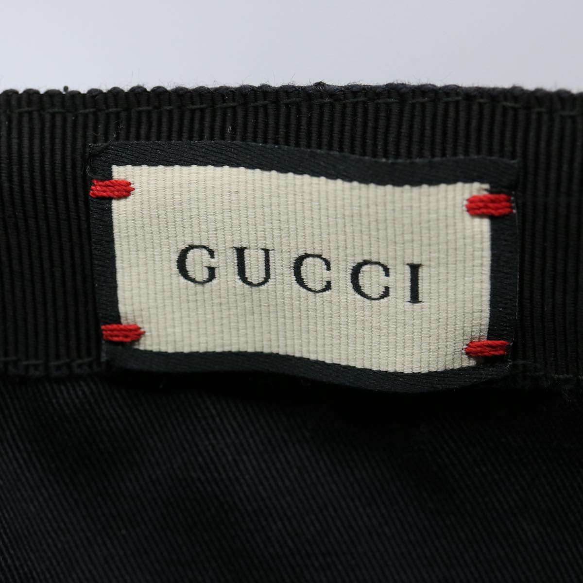 GUCCI GG Canvas Web Sherry Line Cap L Black Red Green 200035 Auth ki3899