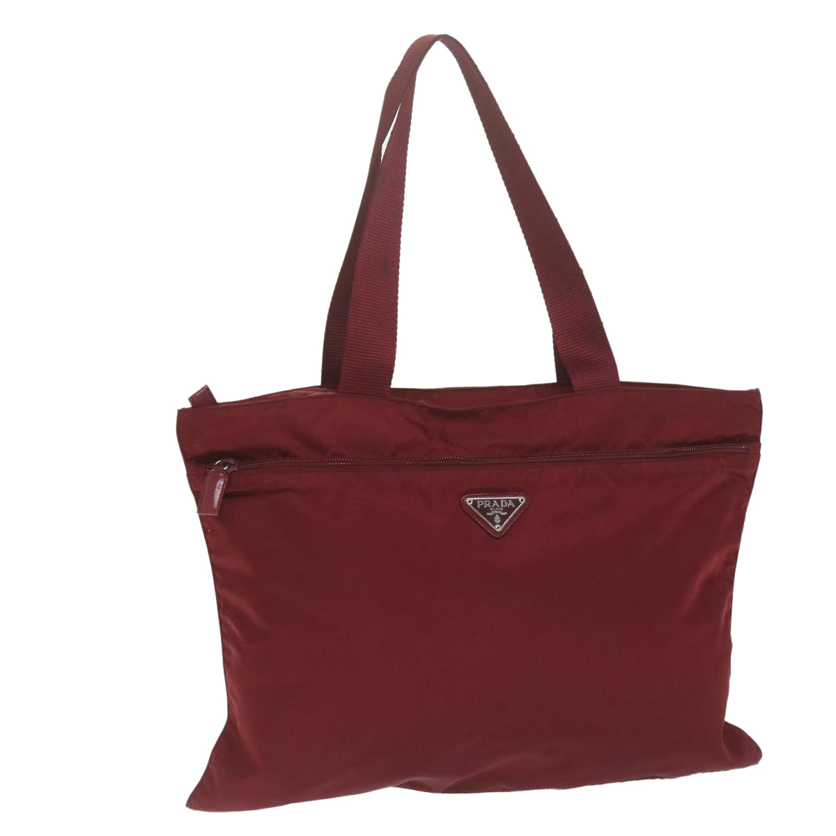 PRADA Tote Bag Nylon Red Auth ki3931