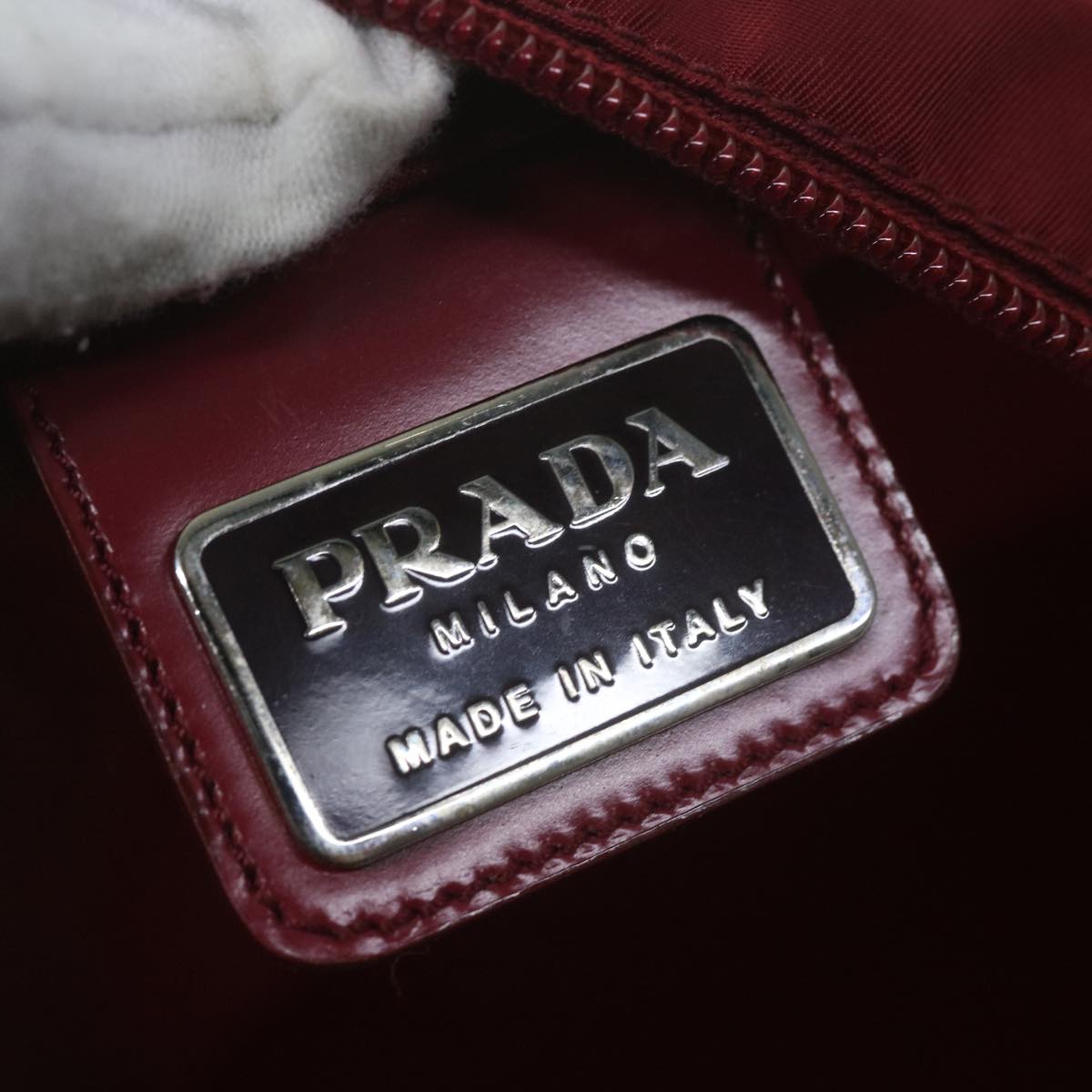 PRADA Tote Bag Nylon Red Auth ki3931