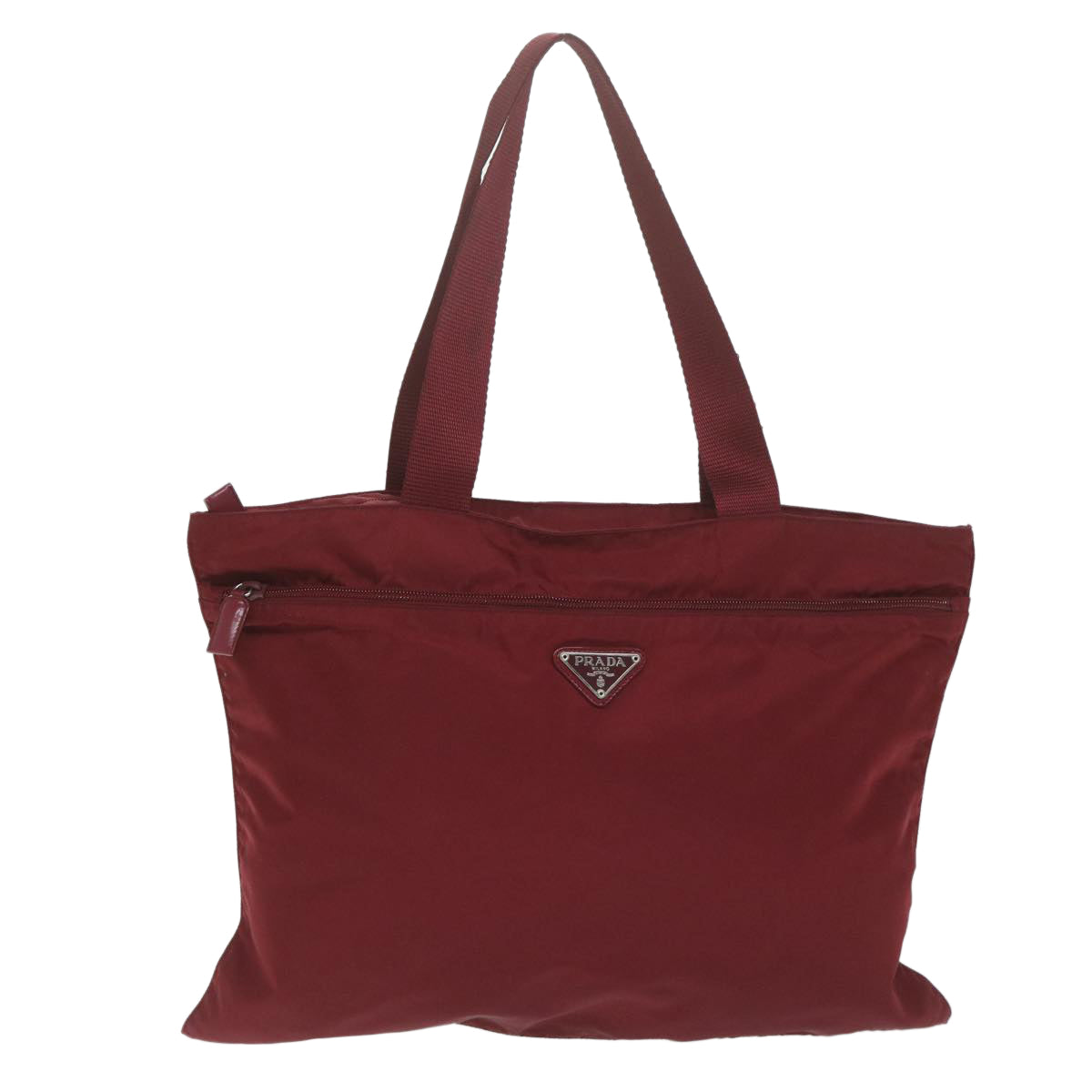 PRADA Tote Bag Nylon Red Auth ki3931