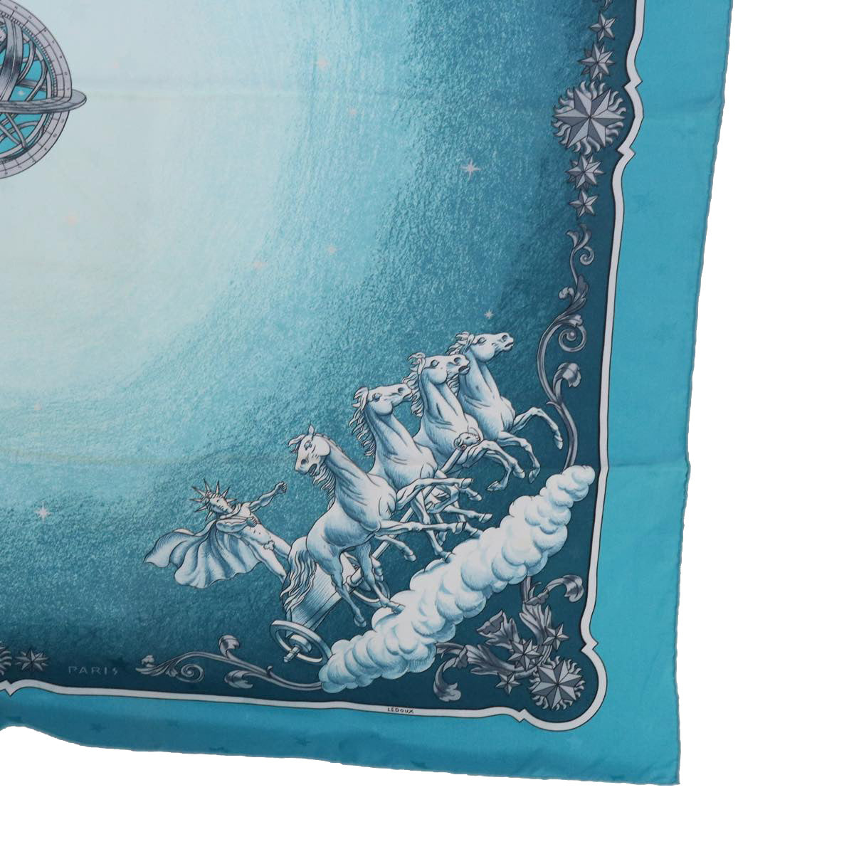 HERMES Carre 90 COSMOS Scarf Silk Blue Auth ki3949