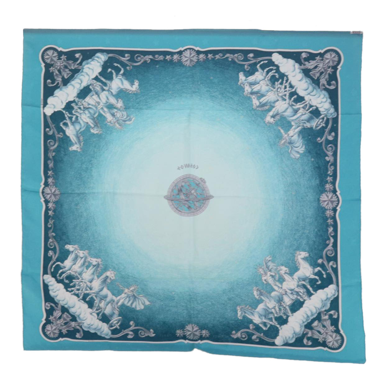 HERMES Carre 90 COSMOS Scarf Silk Blue Auth ki3949