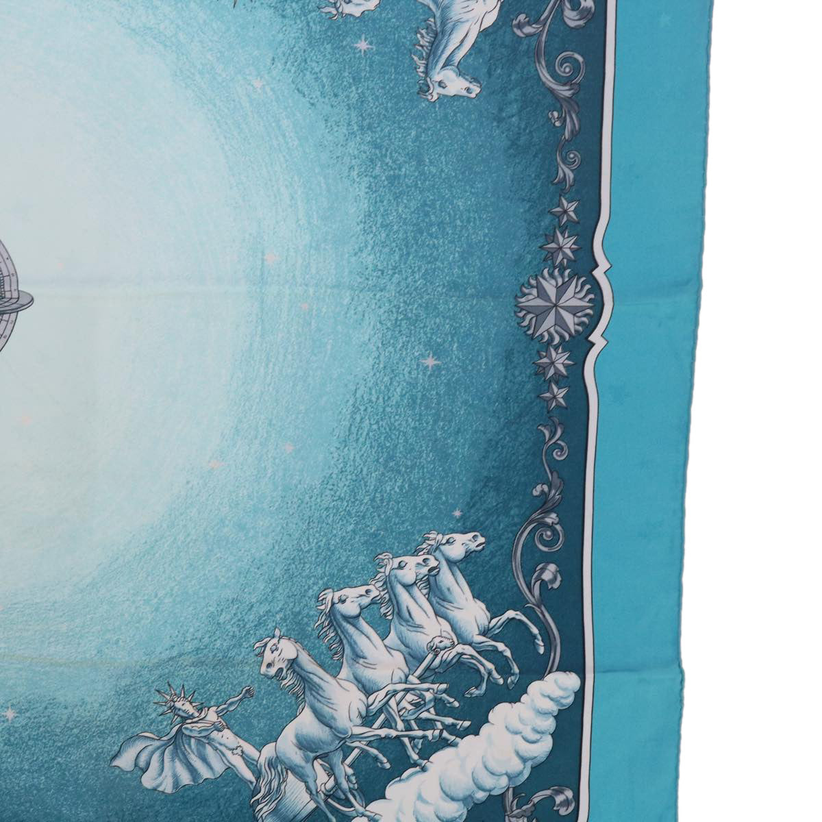 HERMES Carre 90 COSMOS Scarf Silk Blue Auth ki3949