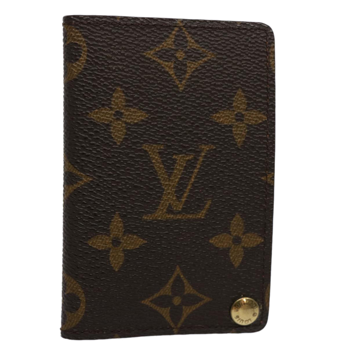 LOUIS VUITTON Monogram Porte Cartes Credit Pression Card Case M60937 Auth ki3964