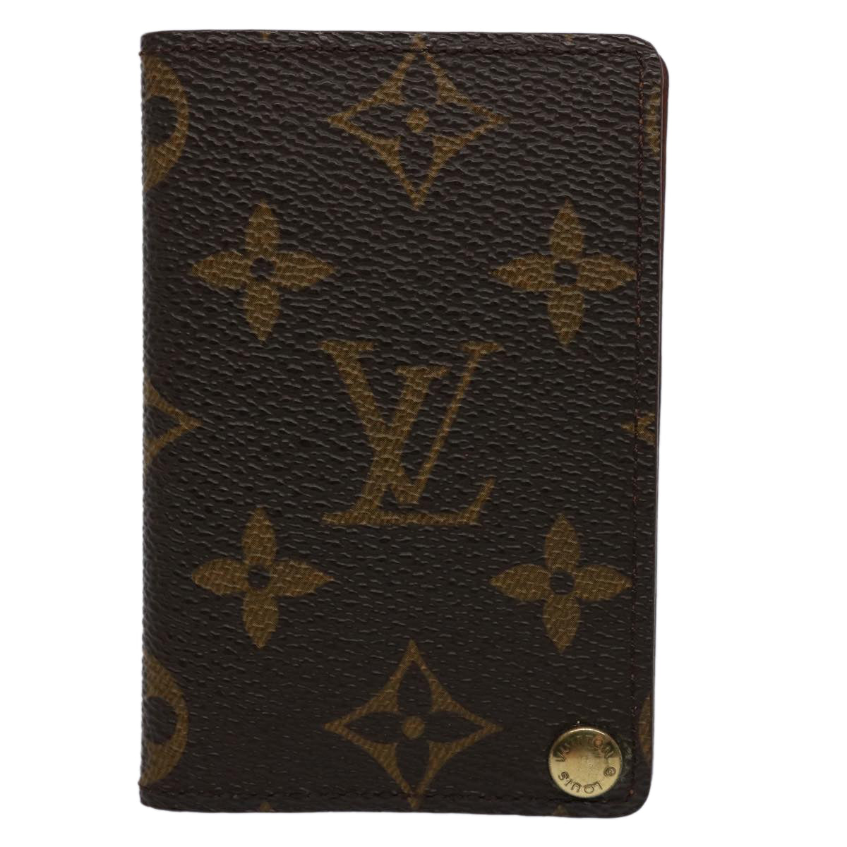 LOUIS VUITTON Monogram Porte Cartes Credit Pression Card Case M60937 Auth ki3964