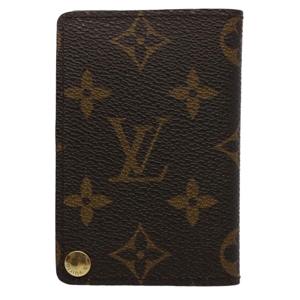 LOUIS VUITTON Monogram Porte Cartes Credit Pression Card Case M60937 Auth ki3964