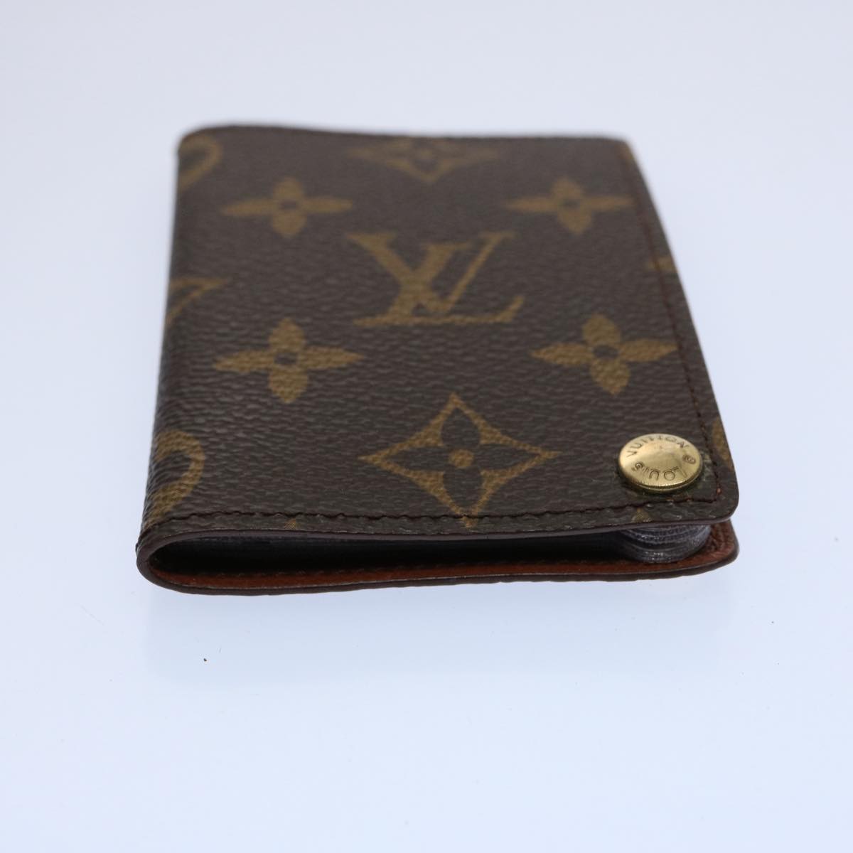 LOUIS VUITTON Monogram Porte Cartes Credit Pression Card Case M60937 Auth ki3964