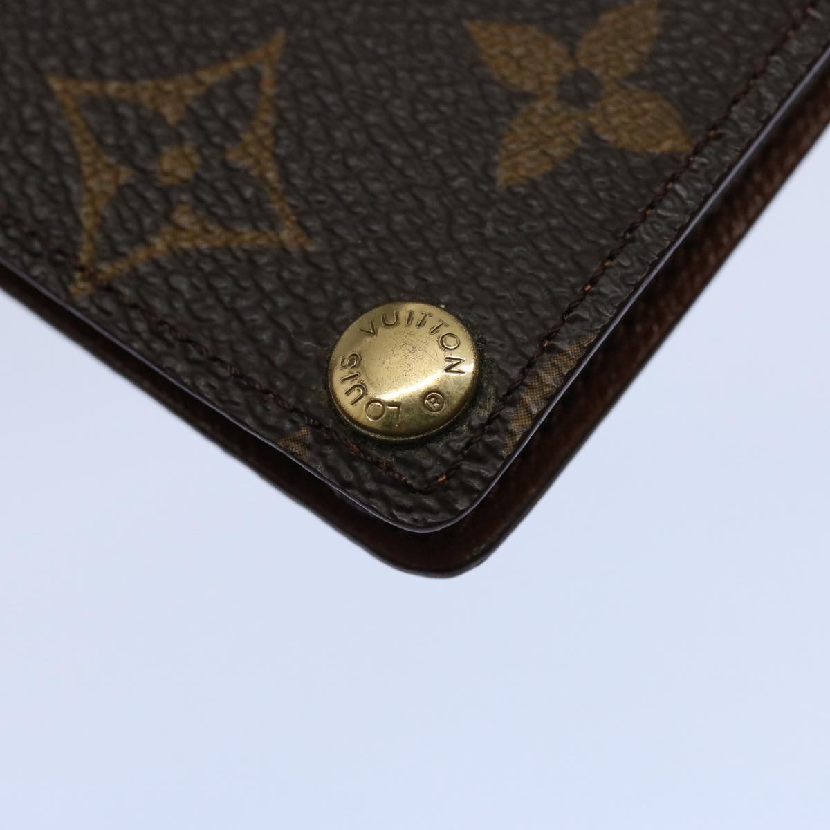 LOUIS VUITTON Monogram Porte Cartes Credit Pression Card Case M60937 Auth ki3964