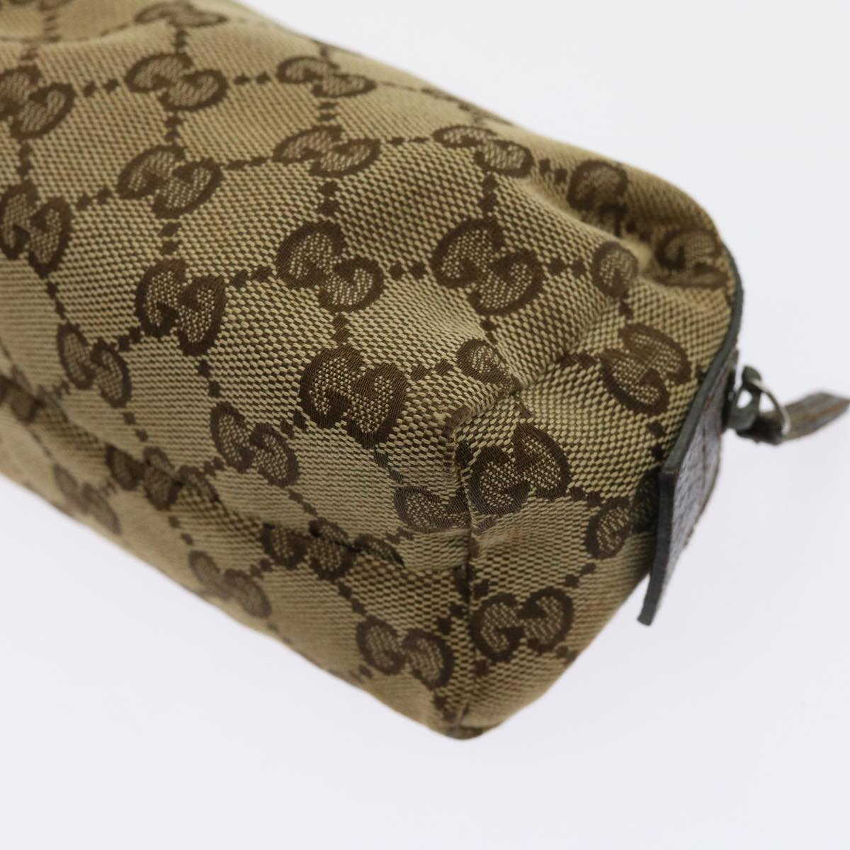 GUCCI GG Canvas Cosmetic Pouch Beige 29596 Auth ki3973