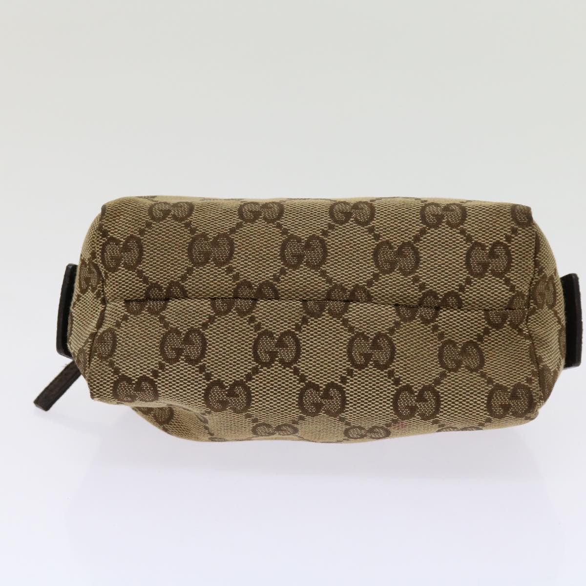 GUCCI GG Canvas Cosmetic Pouch Beige 29596 Auth ki3973