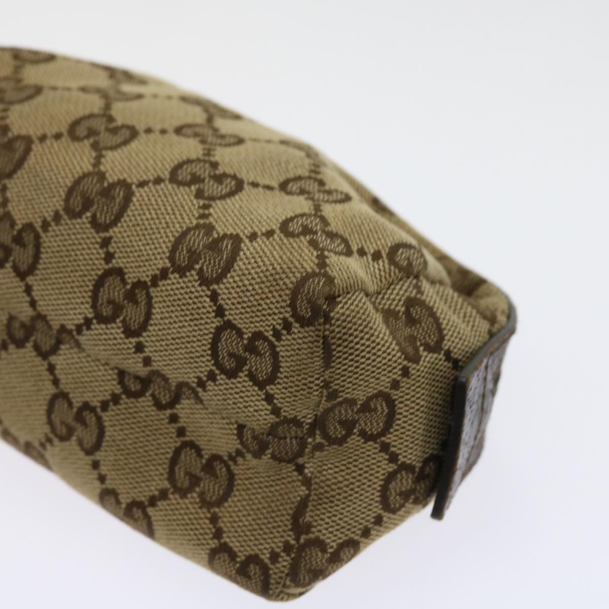 GUCCI GG Canvas Cosmetic Pouch Beige 29596 Auth ki3973