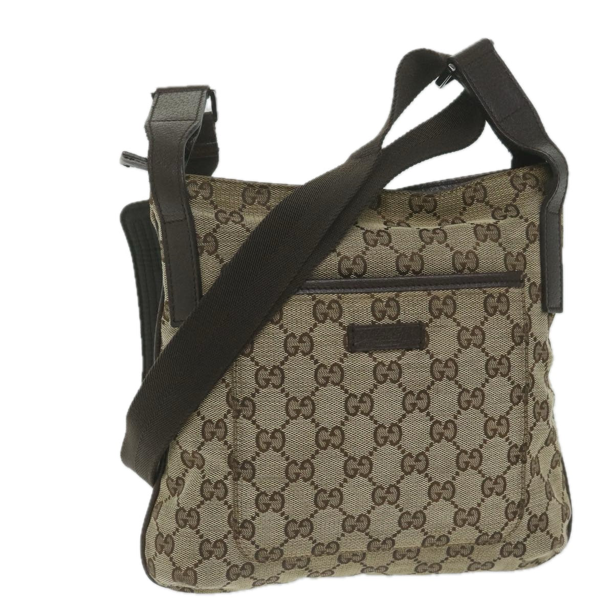 GUCCI GG Canvas Shoulder Bag Beige 122793 Auth ki3975