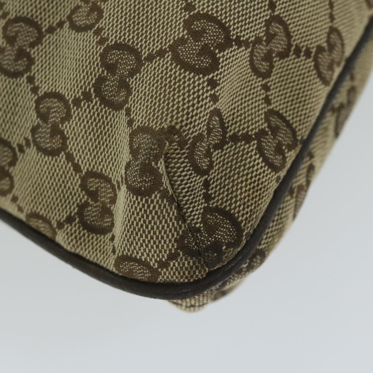 GUCCI GG Canvas Shoulder Bag Beige 122793 Auth ki3975