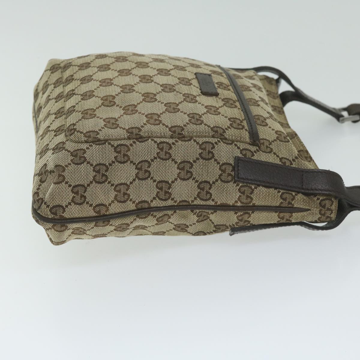 GUCCI GG Canvas Shoulder Bag Beige 122793 Auth ki3975