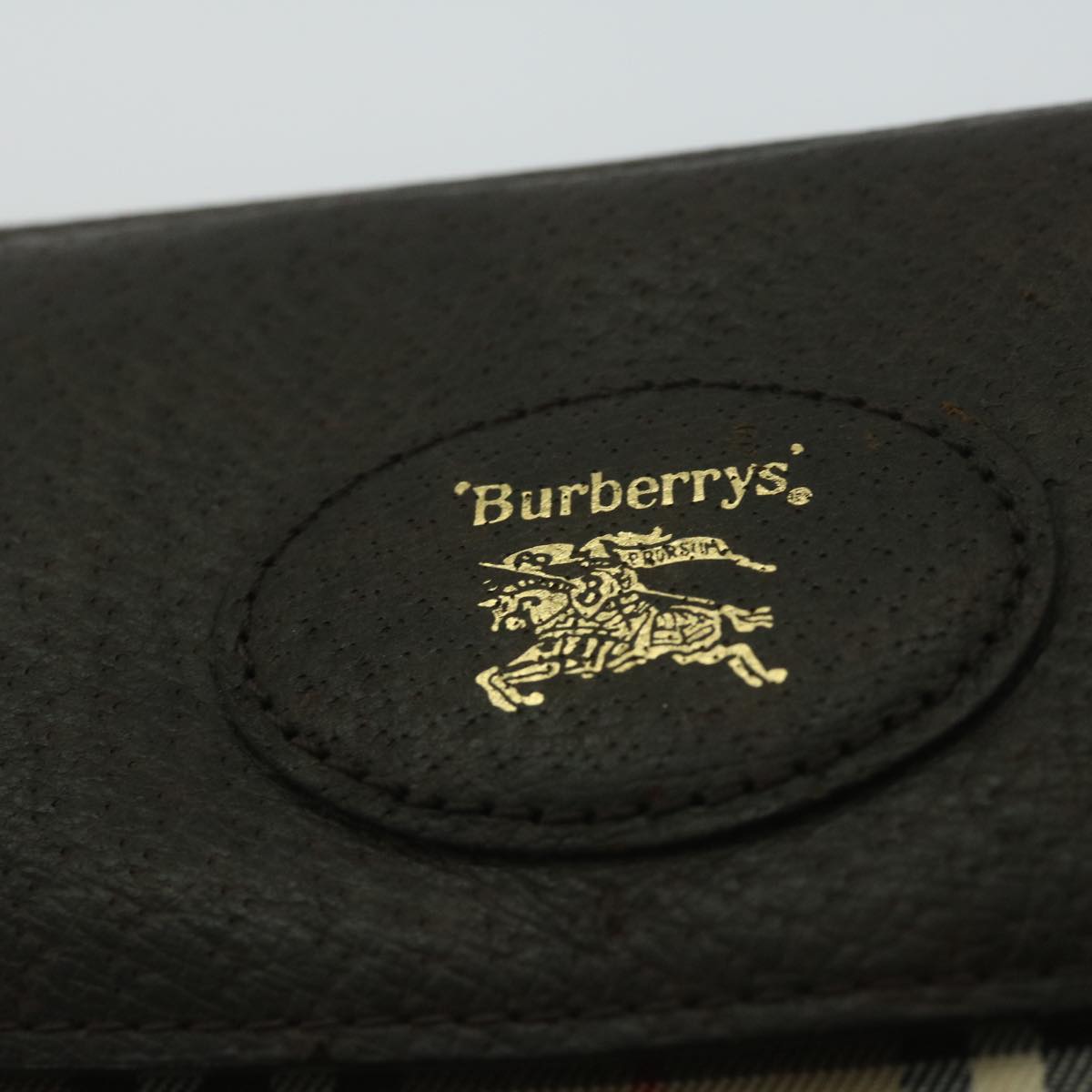 Burberrys Nova Check Clutch Bag Nylon Canvas Beige Auth ki3989