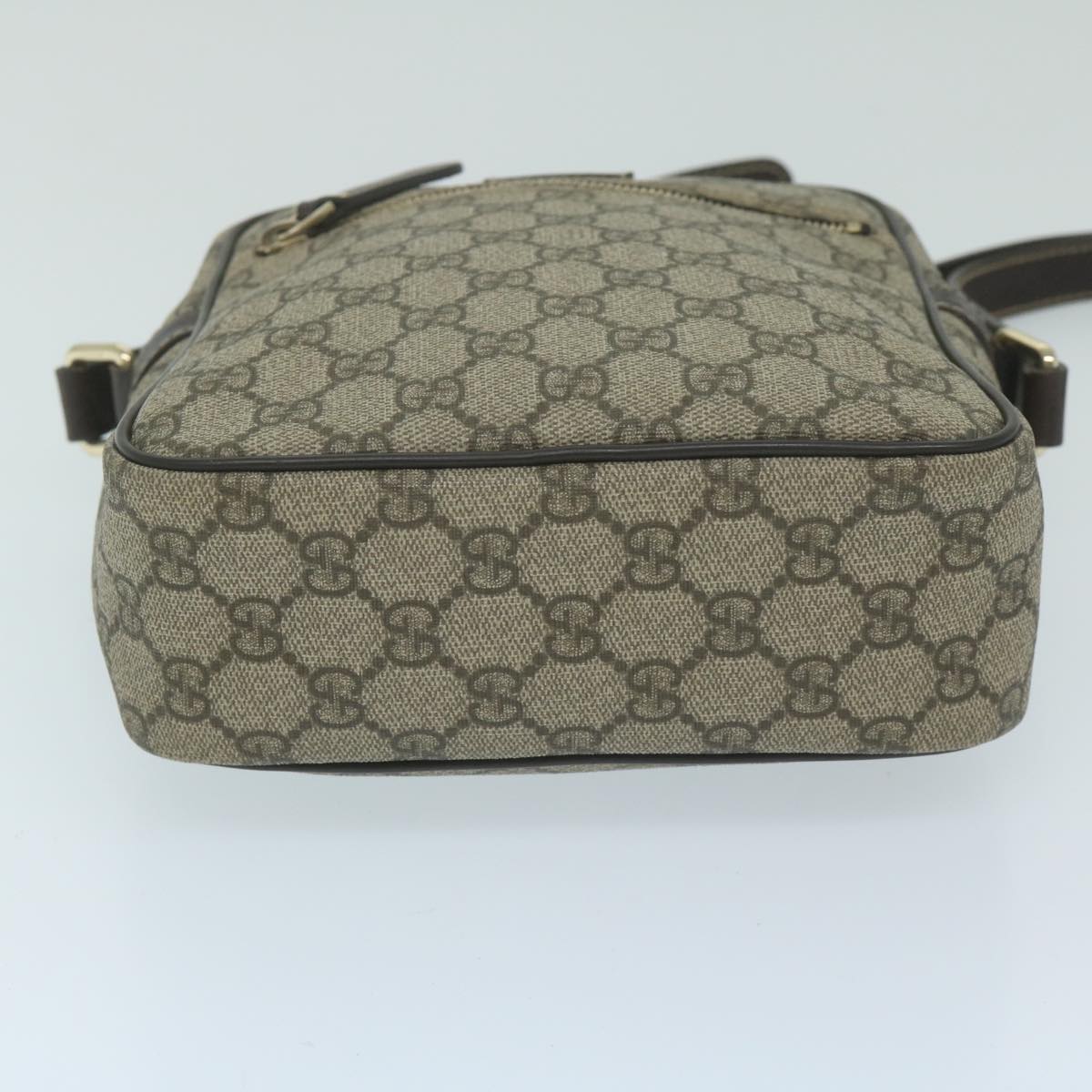 GUCCI GG Supreme Shoulder Bag PVC Leather Beige 233268 Auth ki3994