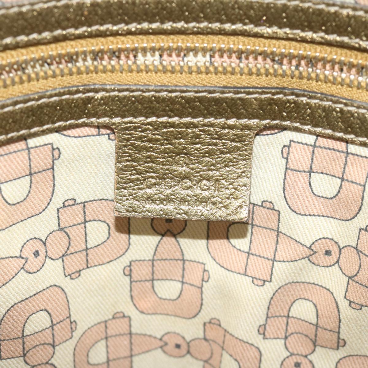 GUCCI GG Supreme Sherry Line Tote Bag Beige Gold pink 139260 Auth ki3995