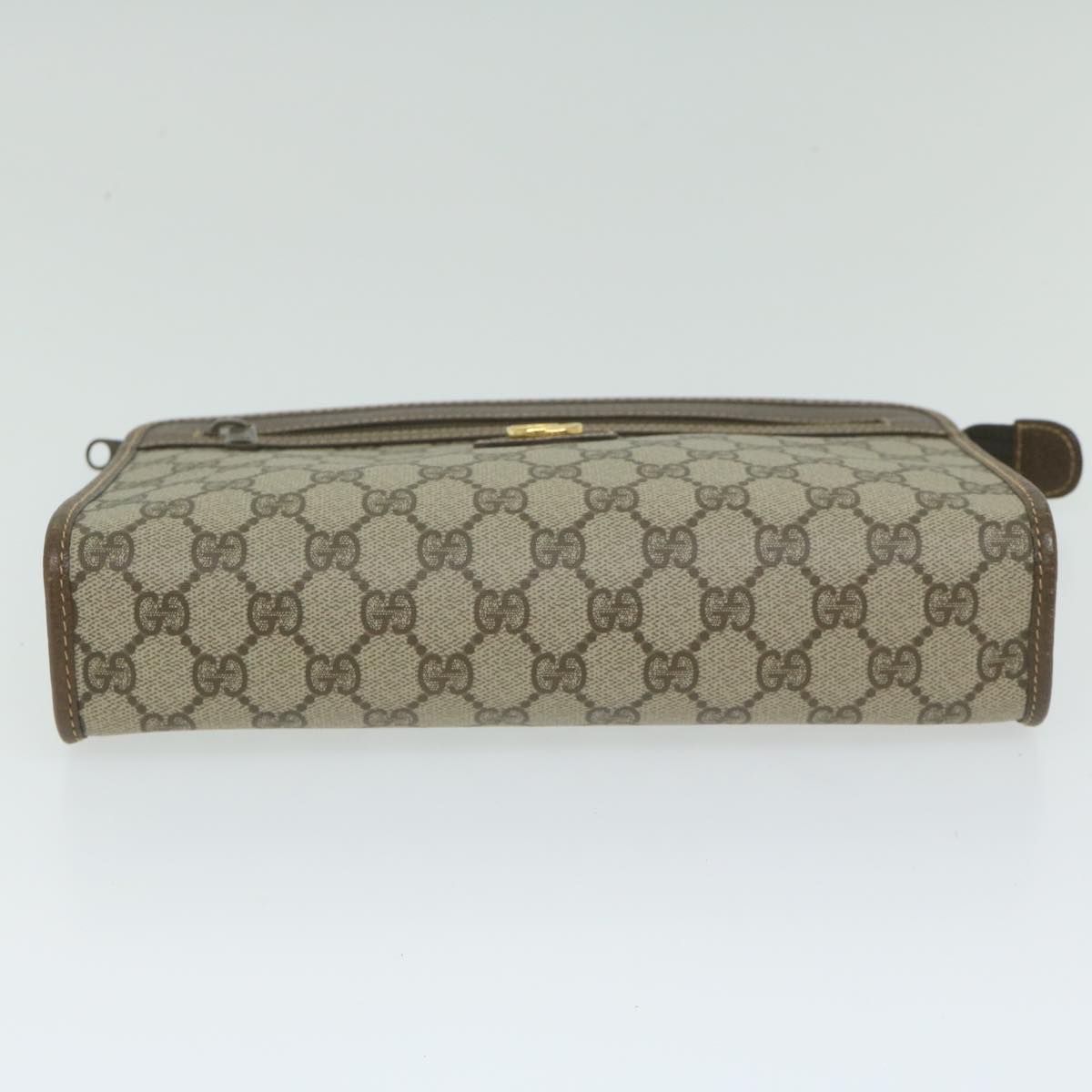 GUCCI Interlocking GG Supreme Clutch Bag Beige 014 115 6063 Auth ki3996