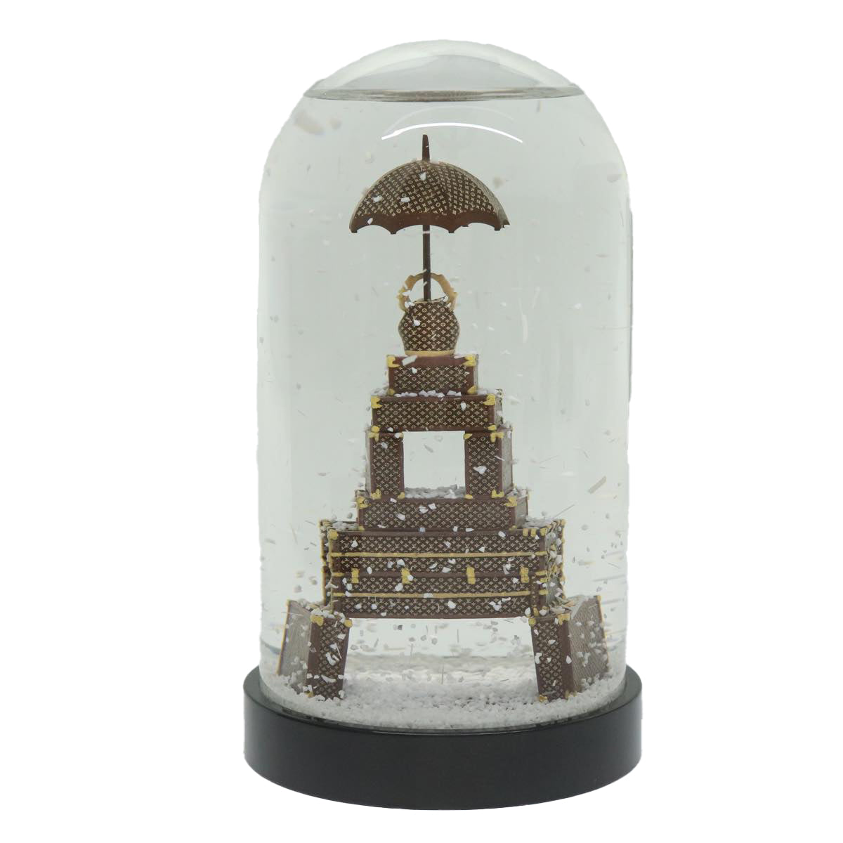 LOUIS VUITTON Trunk Tower Eiffel Tower Snow Globe Clear N99229 LV Auth ki4007S