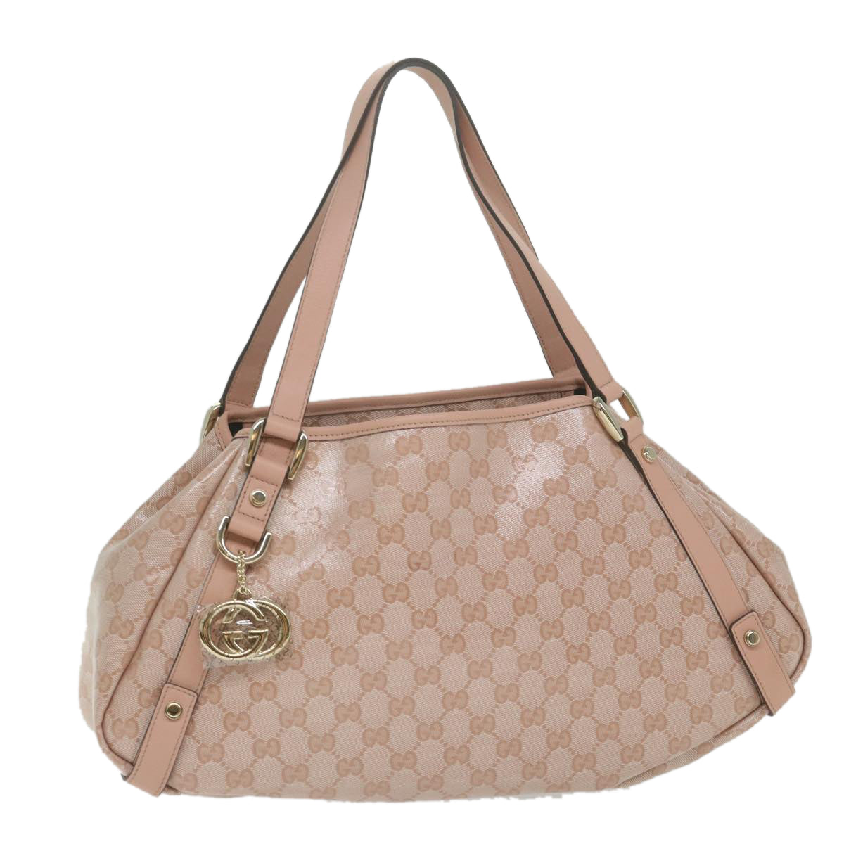 GUCCI GG Crystal interlocking Abby Shoulder Bag Pink 130736 Auth ki4018A