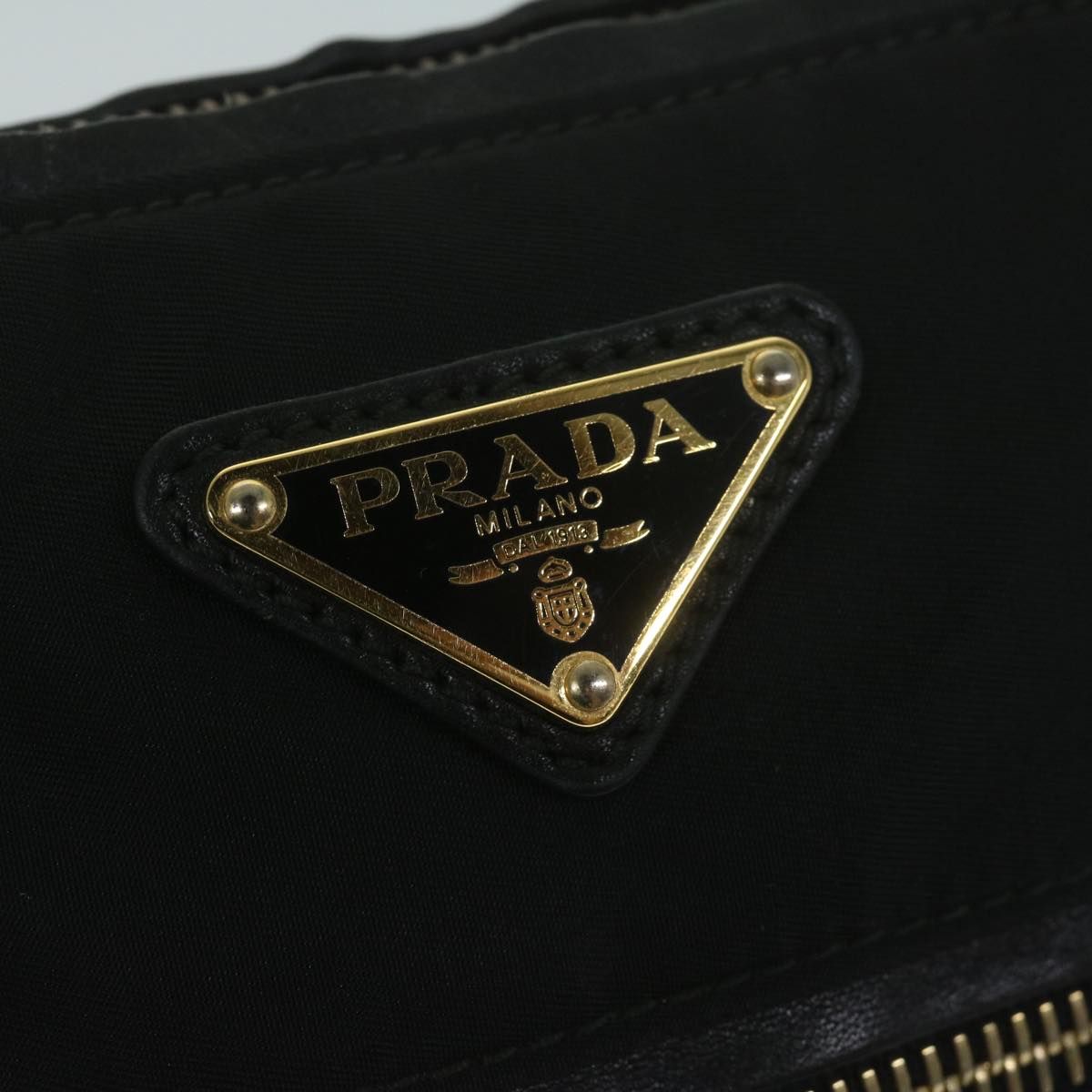 PRADA Shoulder Bag Nylon Black Auth ki4045