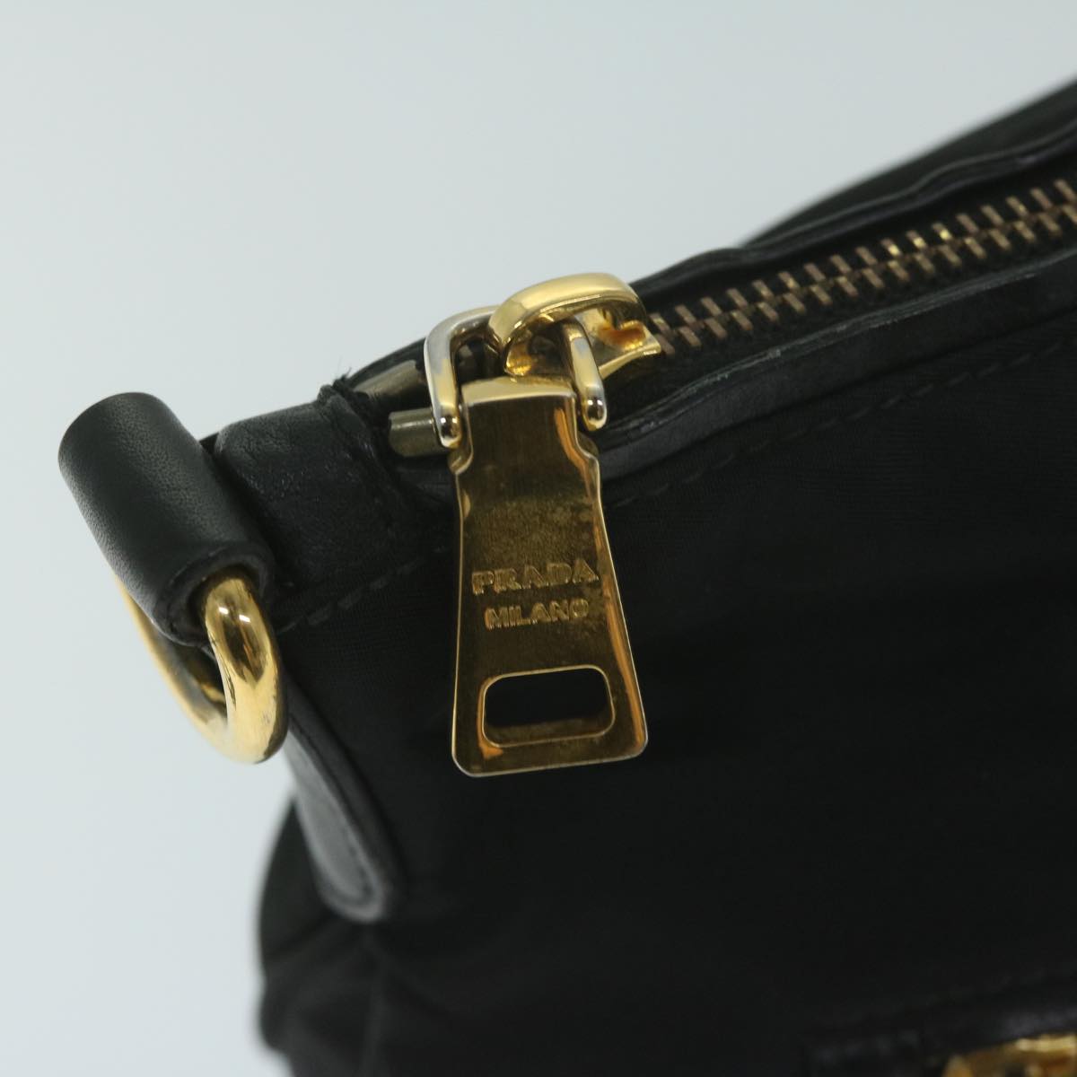 PRADA Shoulder Bag Nylon Black Auth ki4045