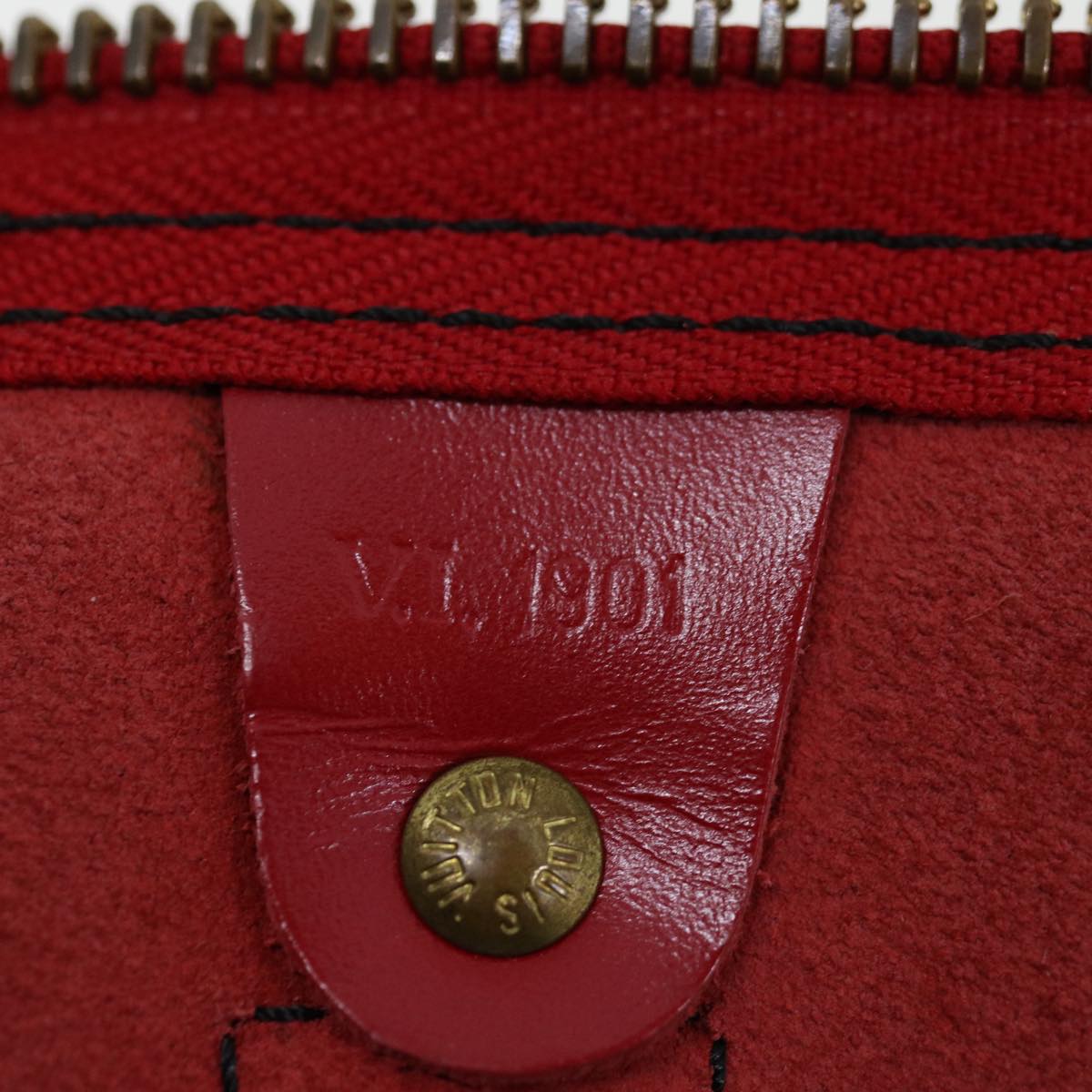 LOUIS VUITTON Epi Keepall 55 Boston Bag Red M42957 LV Auth ki4078