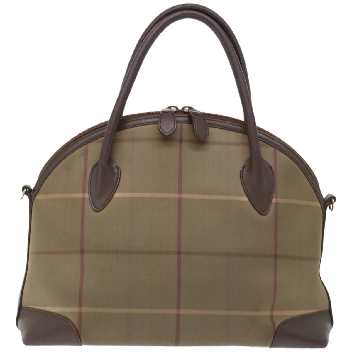 Burberrys Nova Check Hand Bag Canvas 2way Brown Auth ki4099