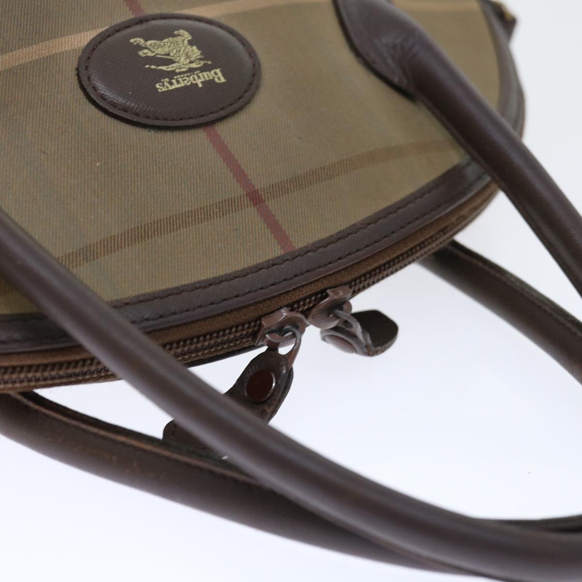 Burberrys Nova Check Hand Bag Canvas 2way Brown Auth ki4099