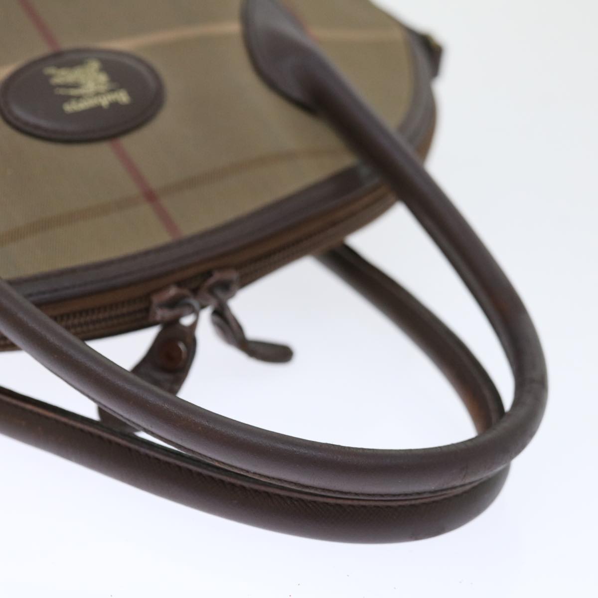 Burberrys Nova Check Hand Bag Canvas 2way Brown Auth ki4099