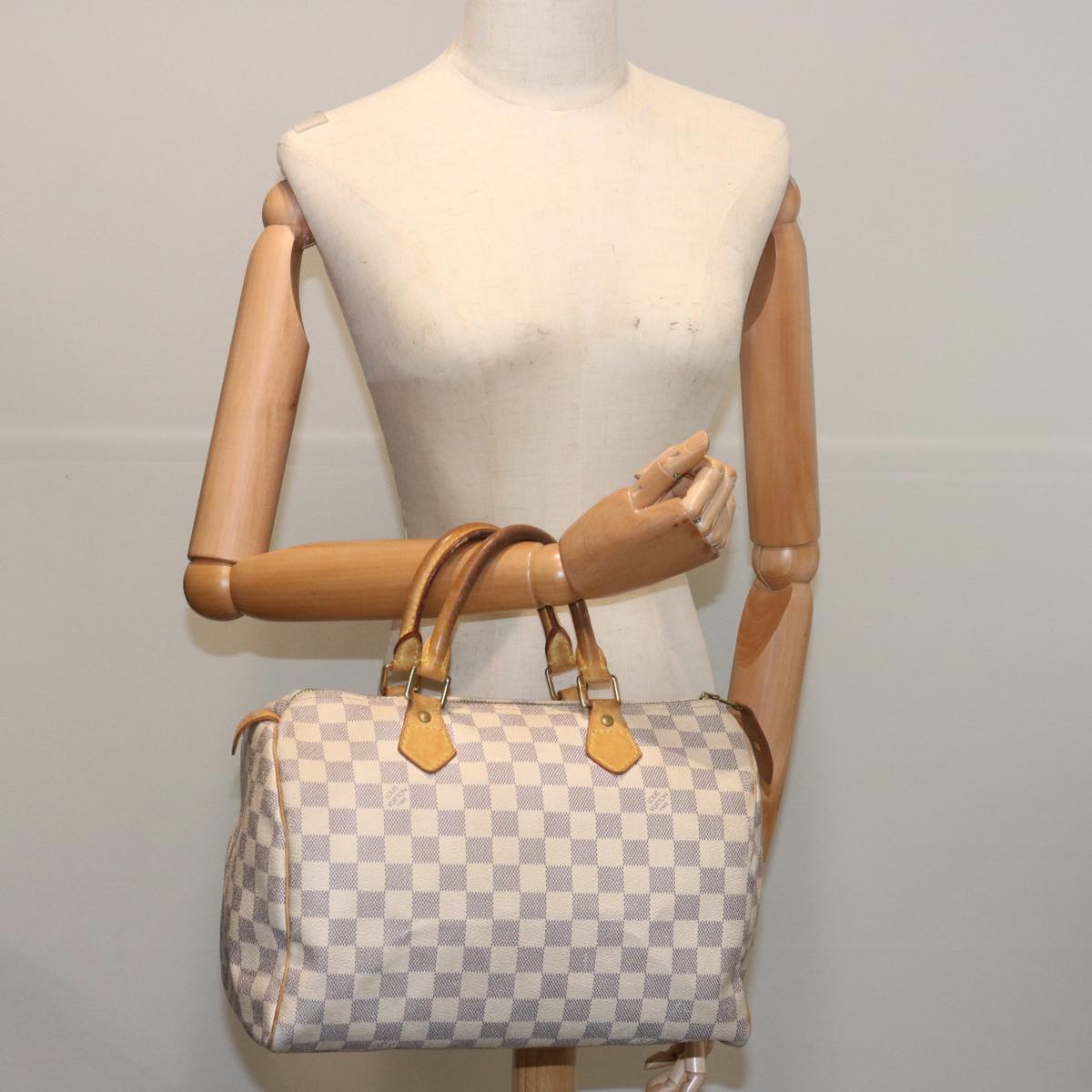 LOUIS VUITTON Damier Azur Speedy 30 Hand Bag N41533 LV Auth ki4106