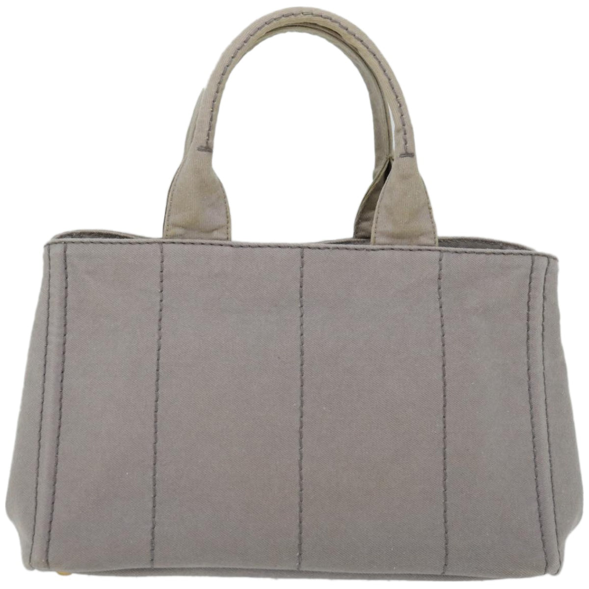 PRADA Canapa MM Hand Bag Canvas Gray Auth ki4125