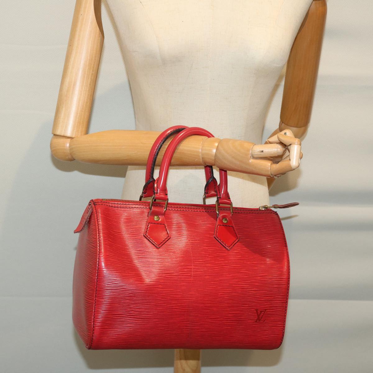 LOUIS VUITTON Epi Speedy 25 Hand Bag Castilian Red M43017 LV Auth ki4127