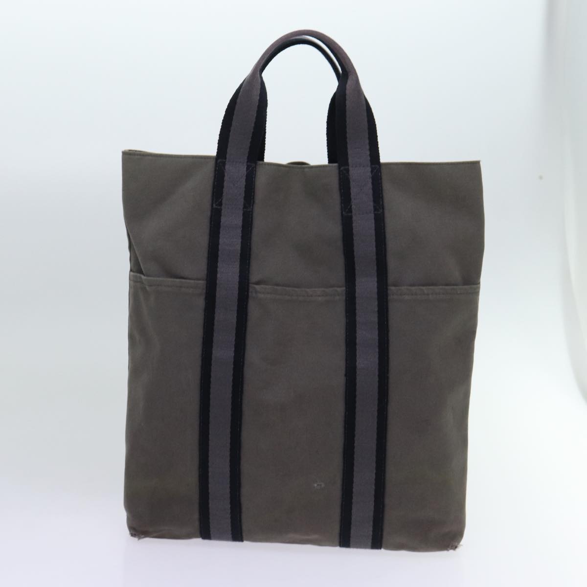 HERMES Fourre Tout Tote Bag Canvas 5Set Khaki Gray Navy Auth ki4180