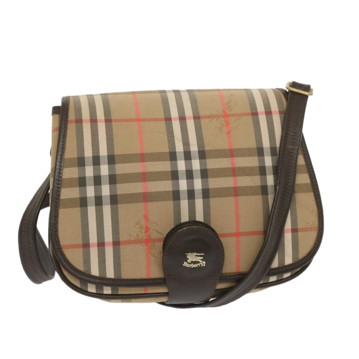 Burberrys Nova Check Shoulder Bag Canvas Beige Auth ki4186