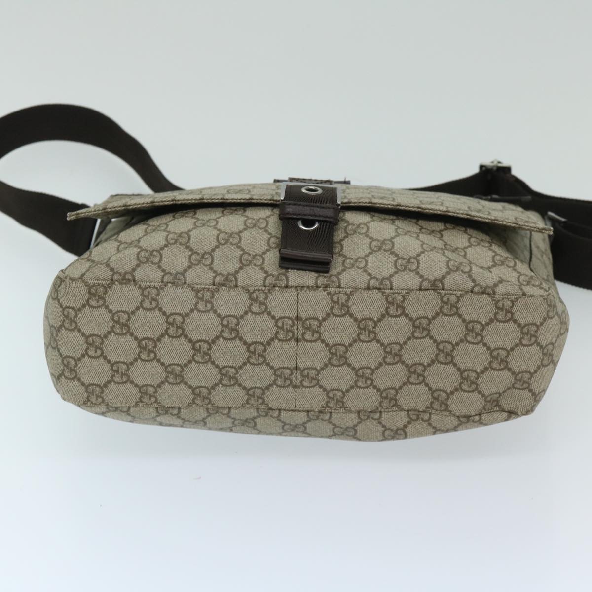 GUCCI GG Supreme Shoulder Bag PVC Beige 141194 Auth ki4209