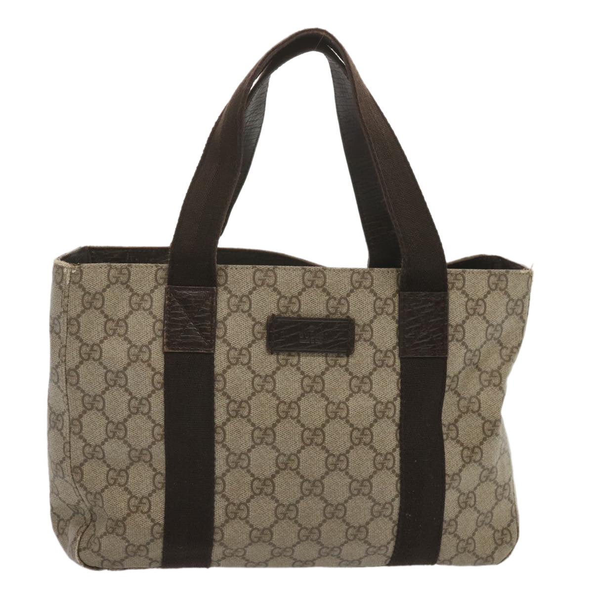 GUCCI GG Supreme Tote Bag PVC Beige 141976 Auth ki4226