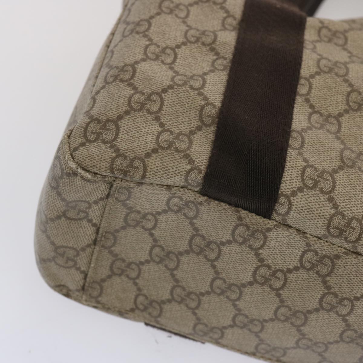 GUCCI GG Supreme Tote Bag PVC Beige 141976 Auth ki4226