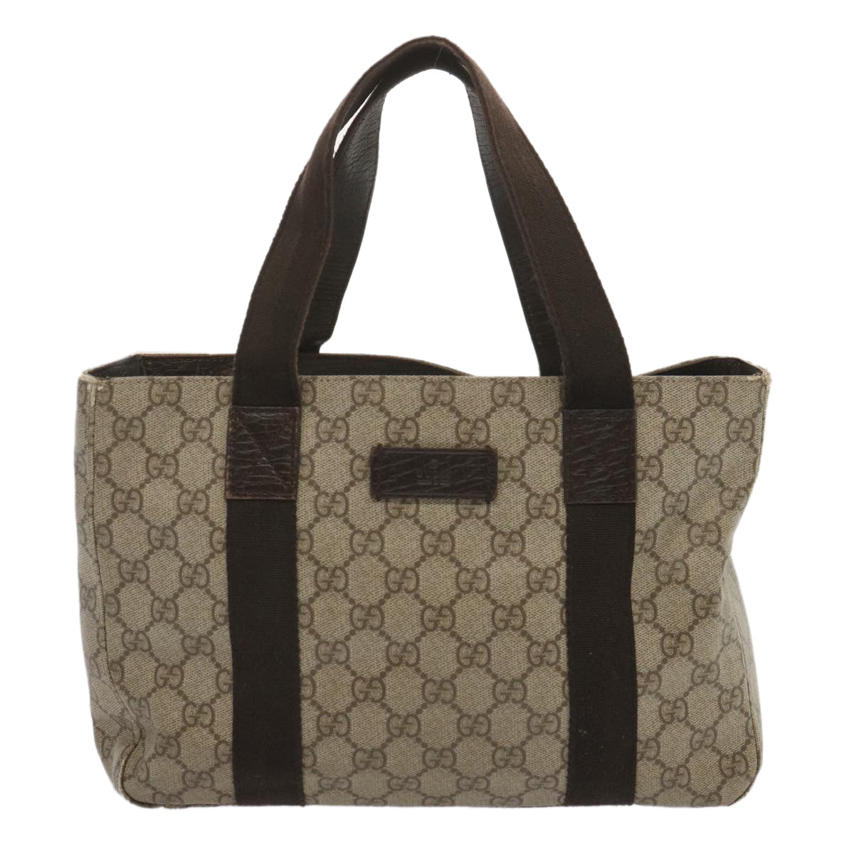 GUCCI GG Supreme Tote Bag PVC Beige 141976 Auth ki4226