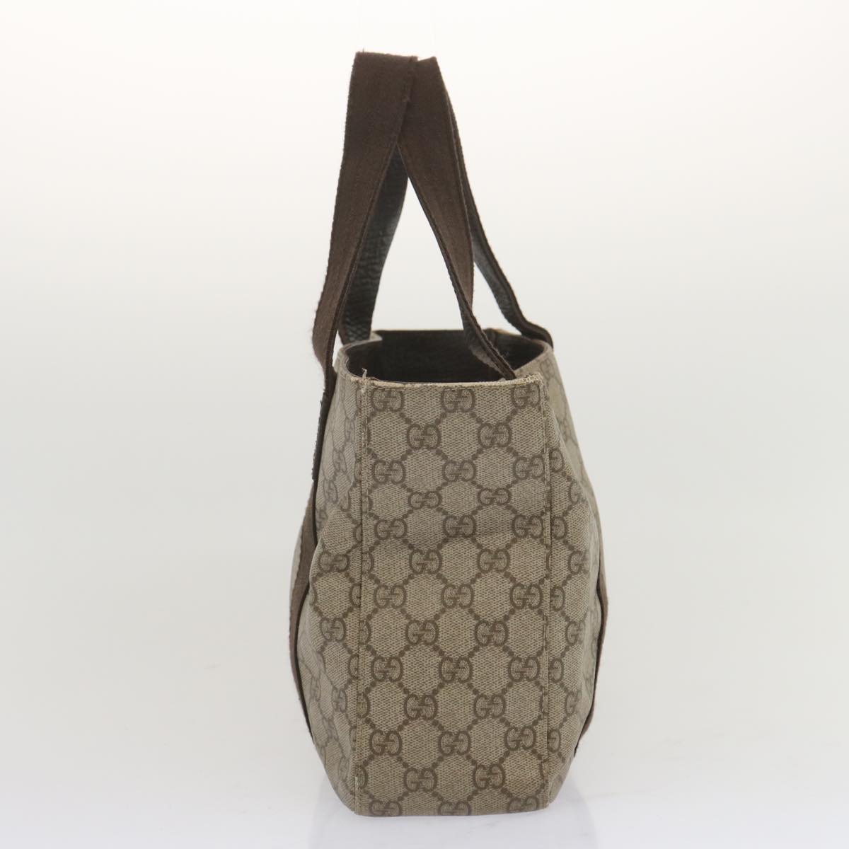 GUCCI GG Supreme Tote Bag PVC Beige 141976 Auth ki4226